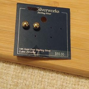 NWT Silverworks 14k Sterling Silver Ball Earrings